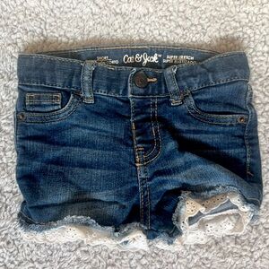 Cat & Jack Super Stretch Eyelet Lace Trim Jean Shorts